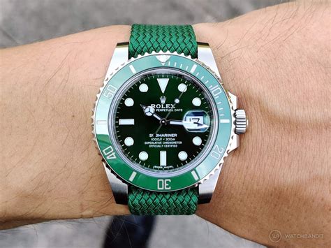 green rolex on a leather or rubber bracelet|bob's Rolex bracelets.